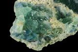 Stepped Green Fluorite Crystals on Quartz - China #142474-4